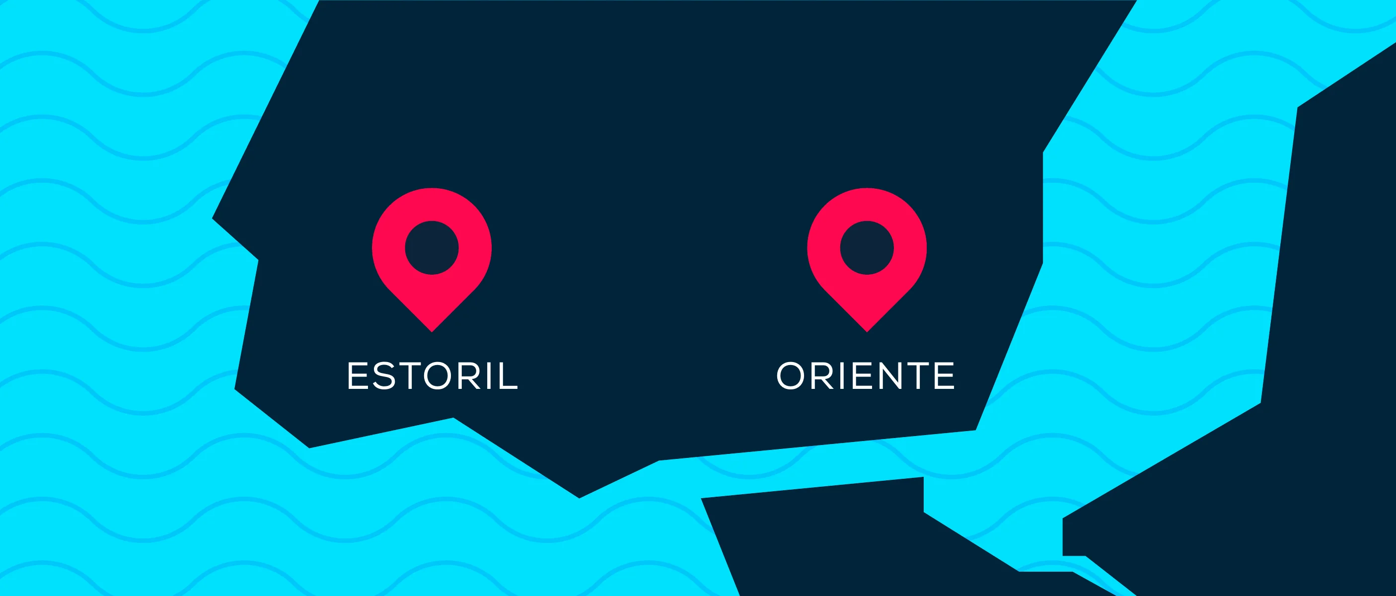 Mapa com as lojas Zome Grupo Time no Estoril e no Oriente, em Lisboa